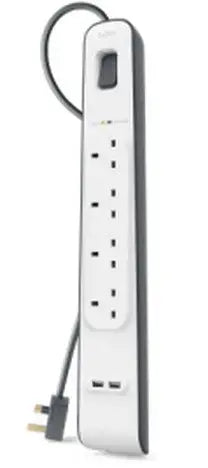 Belkin surge protector White 4 AC outlet(s) 2 m - GKN Direct