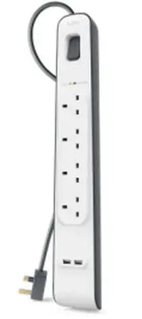 Thumbnail for Belkin surge protector White 4 AC outlet(s) 2 m - GKN Direct