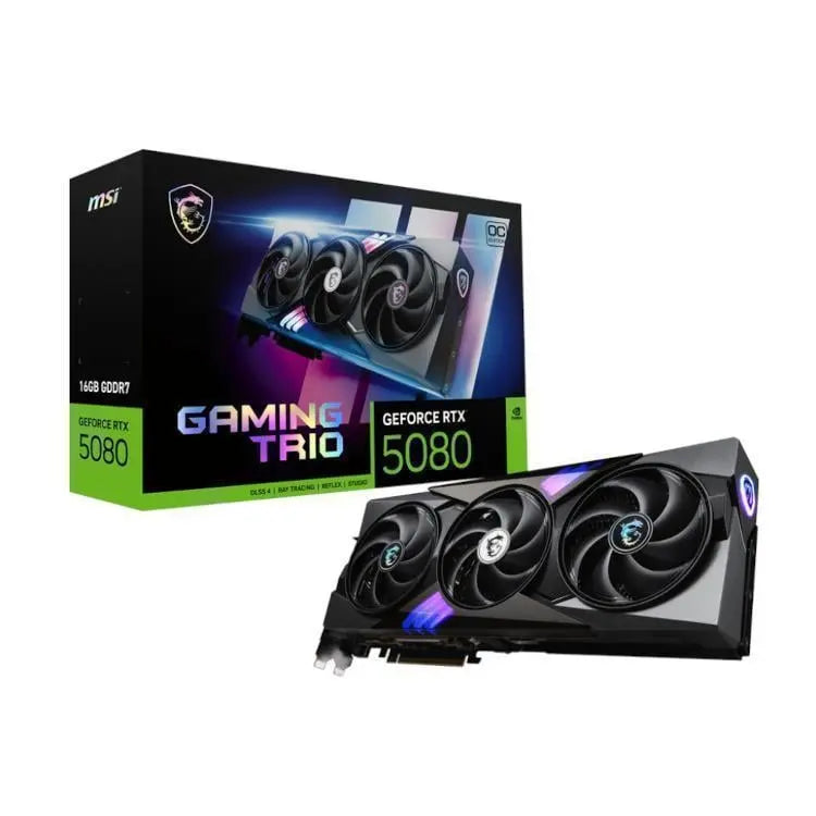 MSI NVIDIA GeForce RTX 5080 Gaming Trio OC 16GB GDDR7 Graphics Card MSI