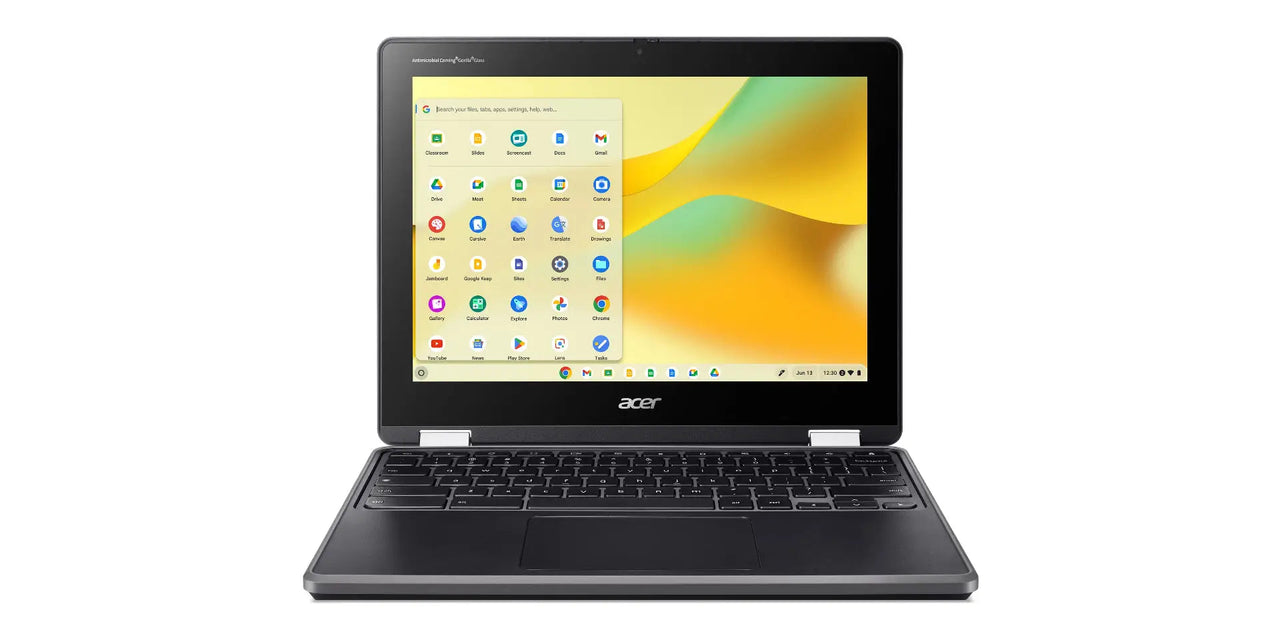 Acer Chromebook Spin 512 R856TN-TCO - Flip design - Intel N-series - N100 / up to 3.4 GHz - Chrome OS - UHD Graphics - 4 GB RAM - 64 GB eMMC - 12" IPS touchscreen 1366 x 912 (HD+) - Wi-Fi 6E - shale black - kbd: UK ACER